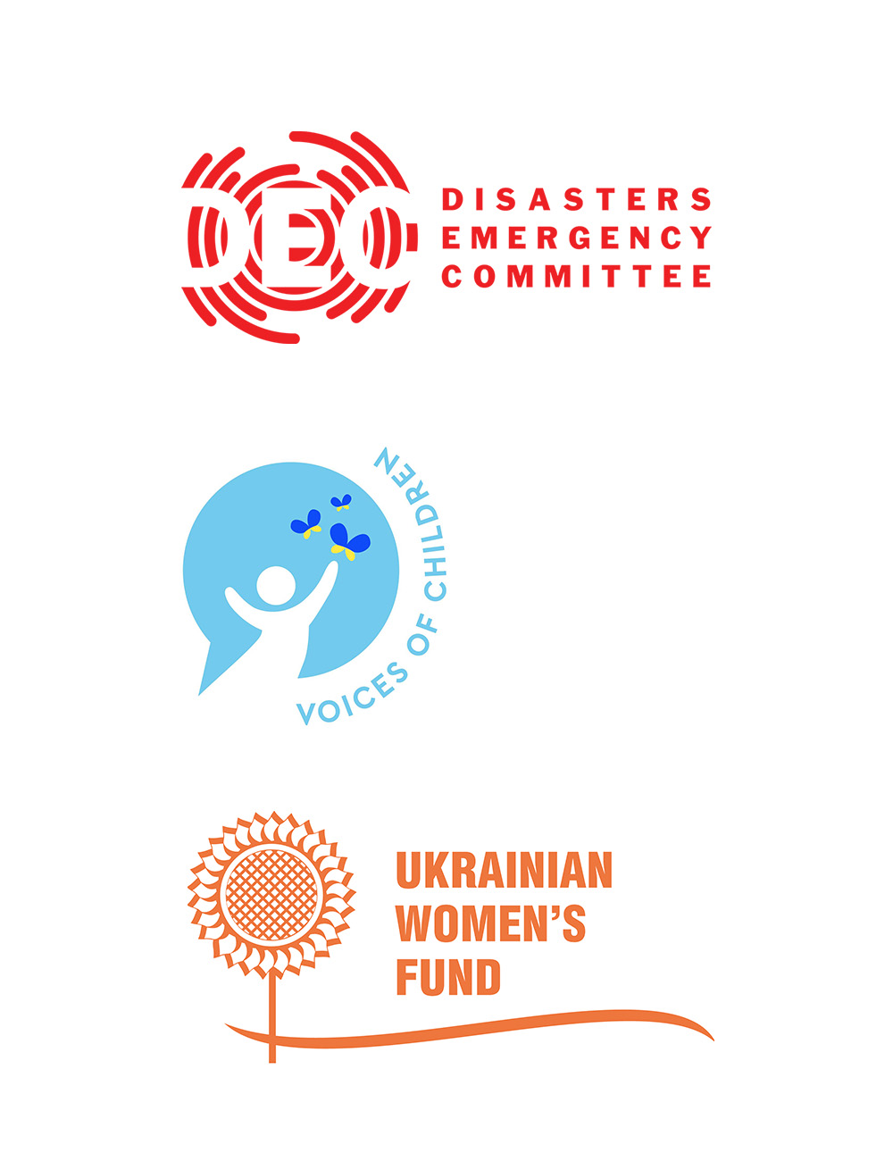 Ukraine Donation Logos