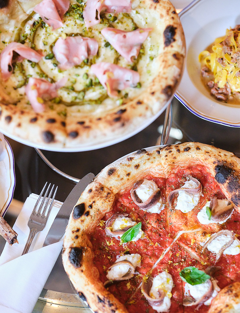 Pizzas at The Arts club - a distinguished private members club